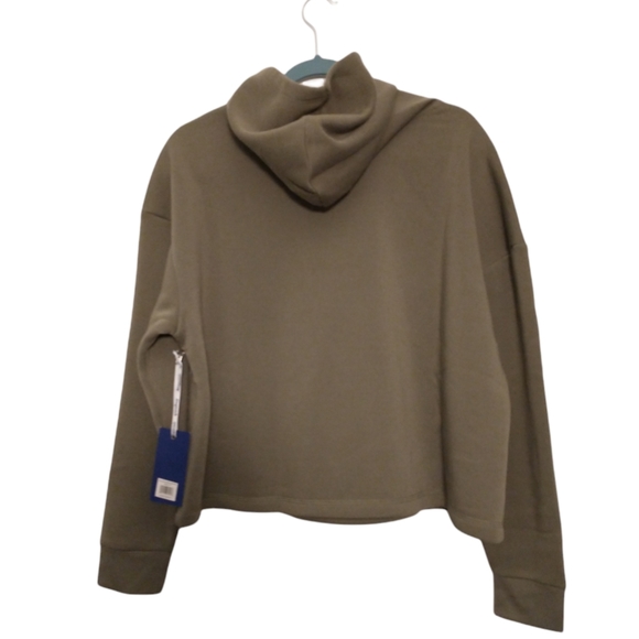 Aeropostale Sport Cropped Front Pocket Hoodie 1X Army Green - Picture 3 of 11